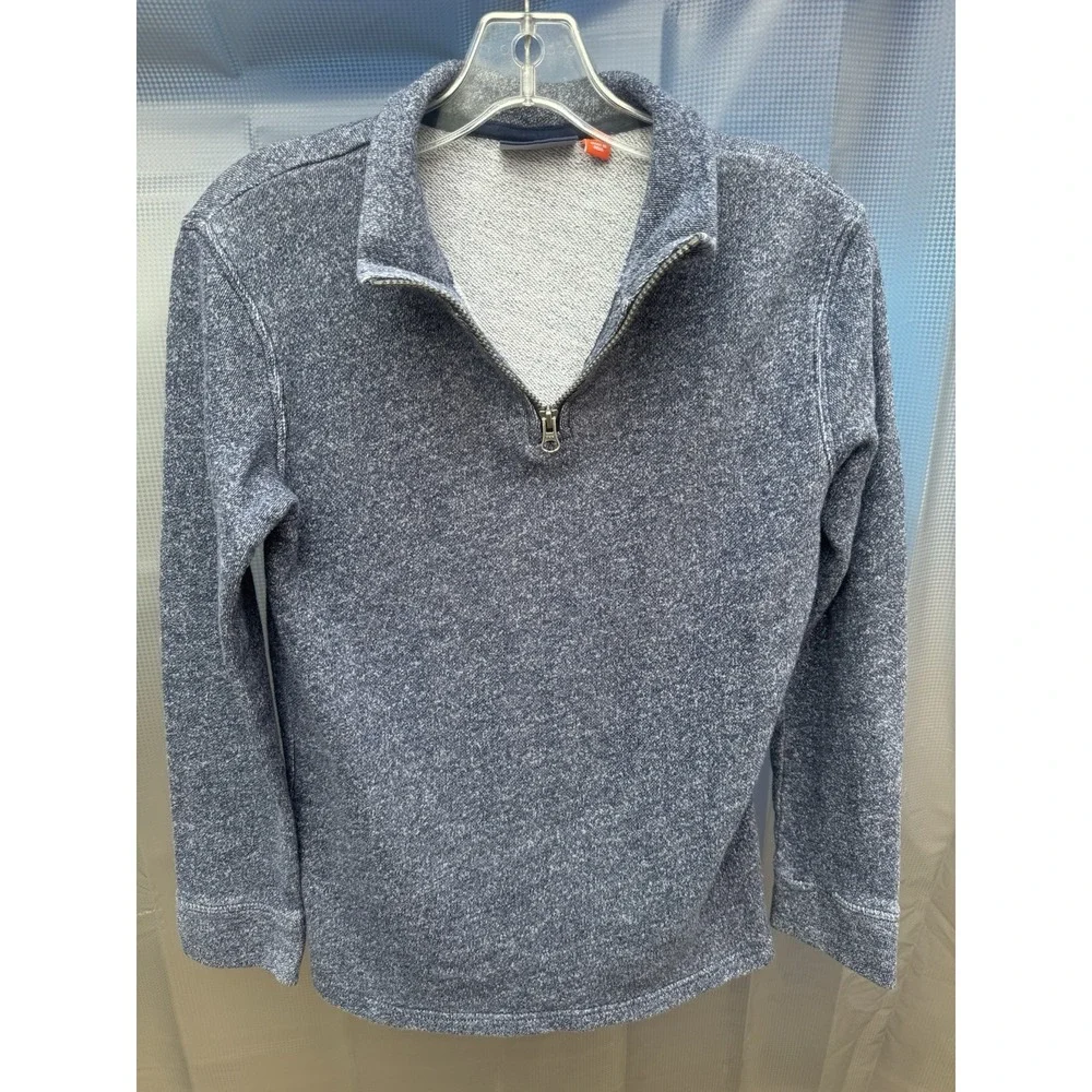 The Children's Place Heathered Navy Quarter Zip Fleece Sweater SZ L 10/12